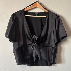 Satin Tie-Front Wild Fable Tee